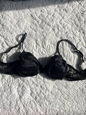 Vintage 90s La Perla Black Underwire Bra Size 34M Made in Italy